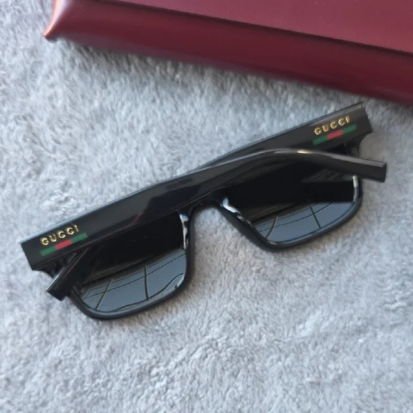 Gucci Black Sunglasses with Gold Accents